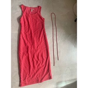 Coral Pink Maxi Dress with Belt